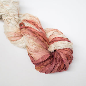 Mary Maker Studio ribbons Rust Recycled Sari Silk Ombre' Ribbon macrame cotton macrame rope macrame workshop macrame patterns macrame