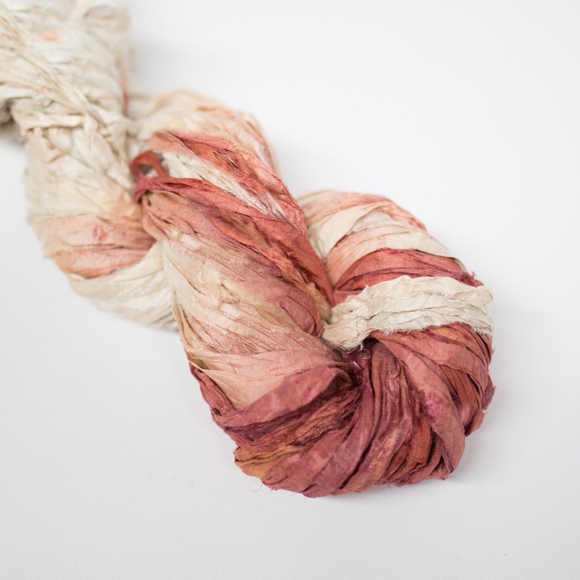 Mary Maker Studio ribbons Rust Recycled Sari Silk Ombre' Ribbon macrame cotton macrame rope macrame workshop macrame patterns macrame