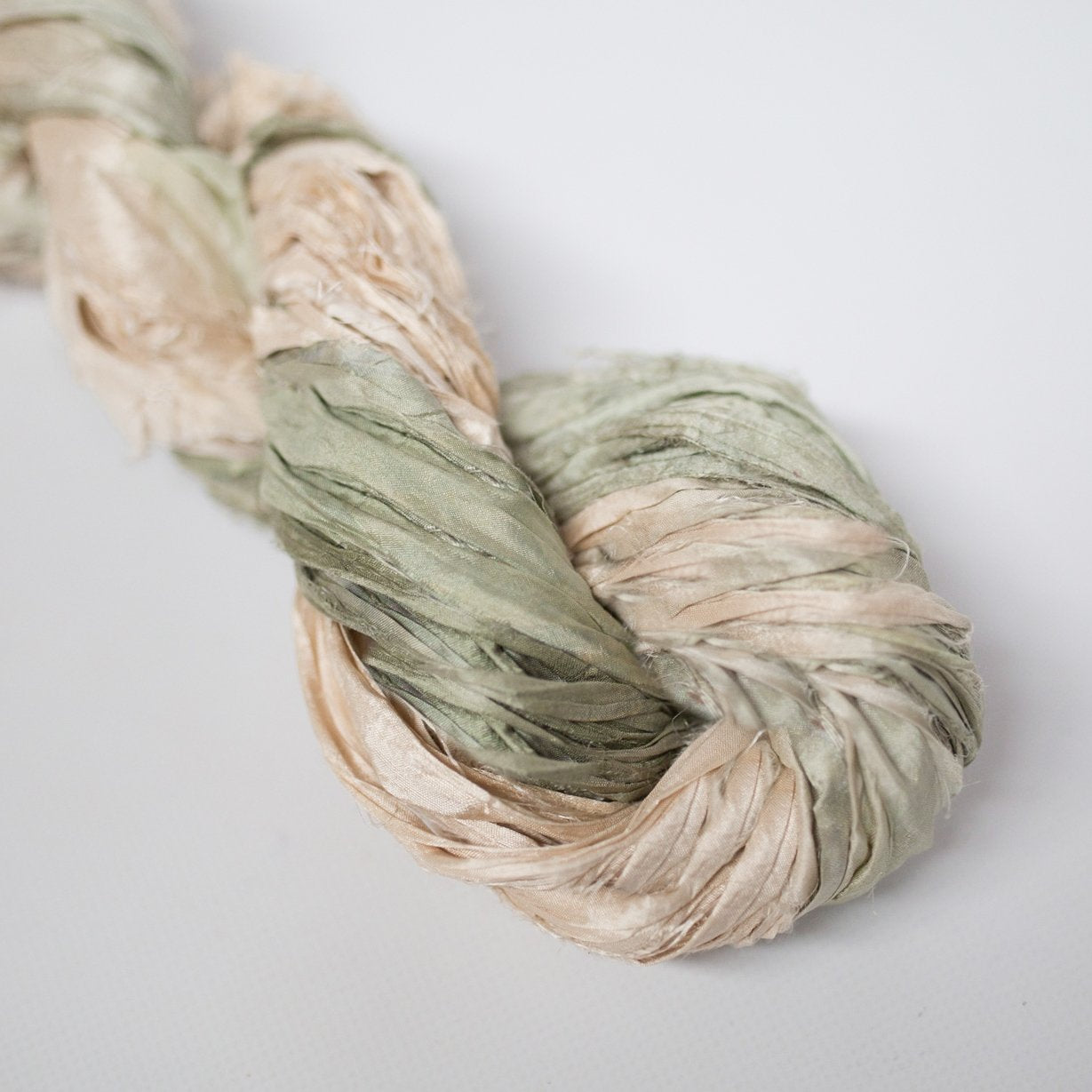 Mary Maker Studio ribbons Sage Recycled Sari Silk Ombre' Ribbon macrame cotton macrame rope macrame workshop macrame patterns macrame