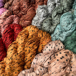 Mary Maker Studio ribbons Sari Silk Polkadot Ribbon macrame cotton macrame rope macrame workshop macrame patterns macrame