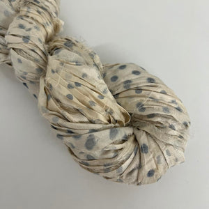 Mary Maker Studio ribbons Vintage Blue Sari Silk Polkadot Ribbon macrame cotton macrame rope macrame workshop macrame patterns macrame