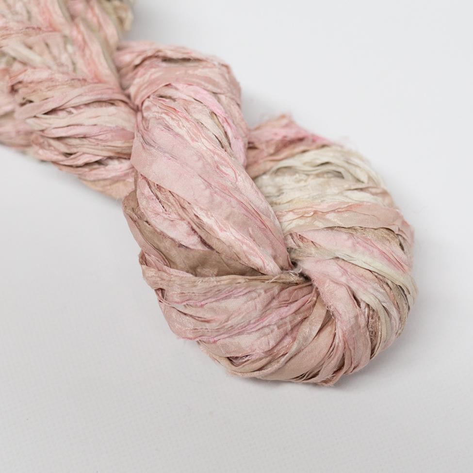 Mary Maker Studio ribbons Whisper Pink Recycled Sari Silk Ombre' Ribbon macrame cotton macrame rope macrame workshop macrame patterns macrame