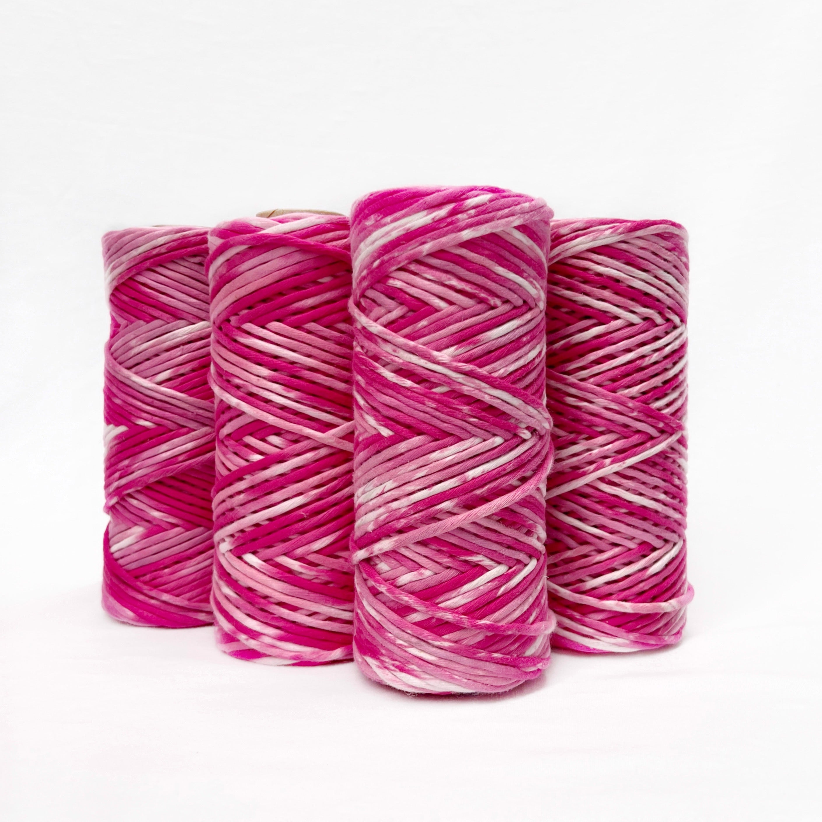 Hand Painted Macrame String // Lipstick Pink