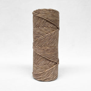 4mm brown neutral mixed cotton string standing alone on white background