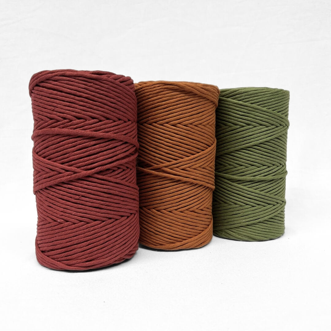 3mm and 5mm warm brown colour on white background small curled piece showing cotton softness