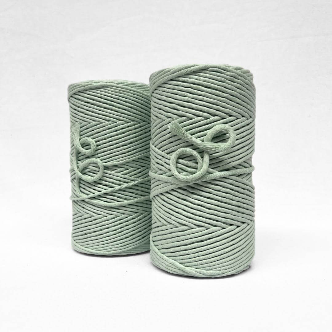 combination photo showing 3mm and 5mm subtle mint on white wall