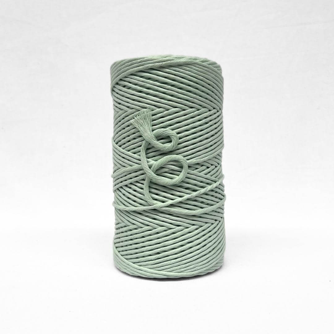3mm peppermint soft green string on white background showing softness
