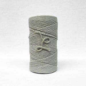 mist green 3mm cotton string for macrame and DIY crafts on white back drop