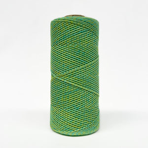 a single roll of 1-5mm mixed cotton string in citrus colourway standing on white background