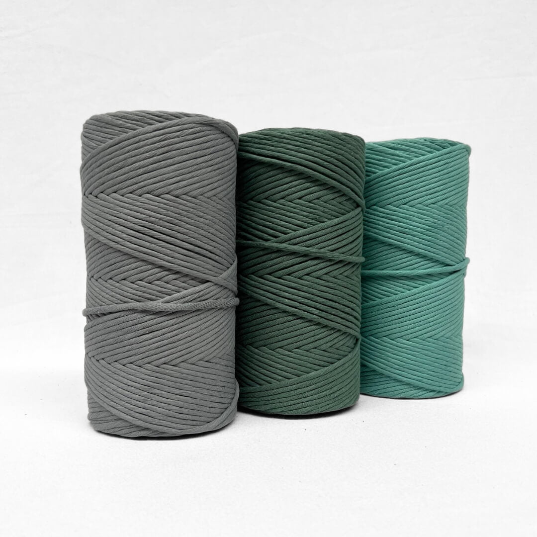 Recycled Luxe Macrame String // Storm Grey Cotton Cord - Mary Maker ...