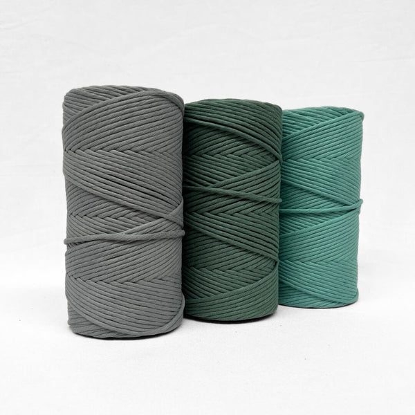 Recycled Luxe Macrame String // Storm Grey Cotton Cord - Mary Maker ...