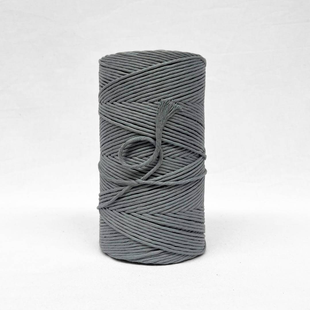 Recycled Luxe Macrame String // Storm Grey Cotton Cord - Mary Maker ...