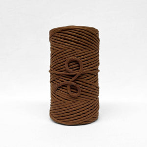 5mm cotton string in chocolate  brown in white background for diy craft