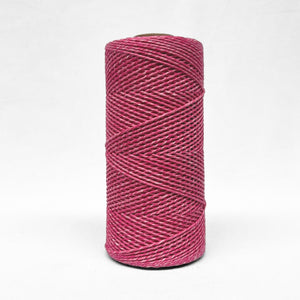 close up of 1.5mm of pretty pink multi coloured cotton string for weaving and micro macrame