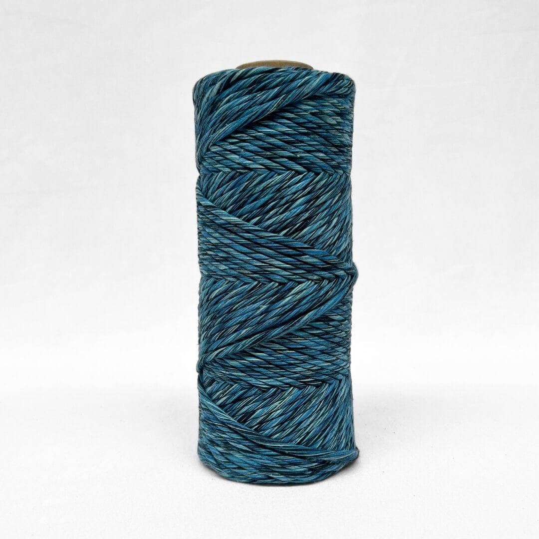 4mm cosmic blue two toned cotton macrame cord for diy arts and crafts on white background