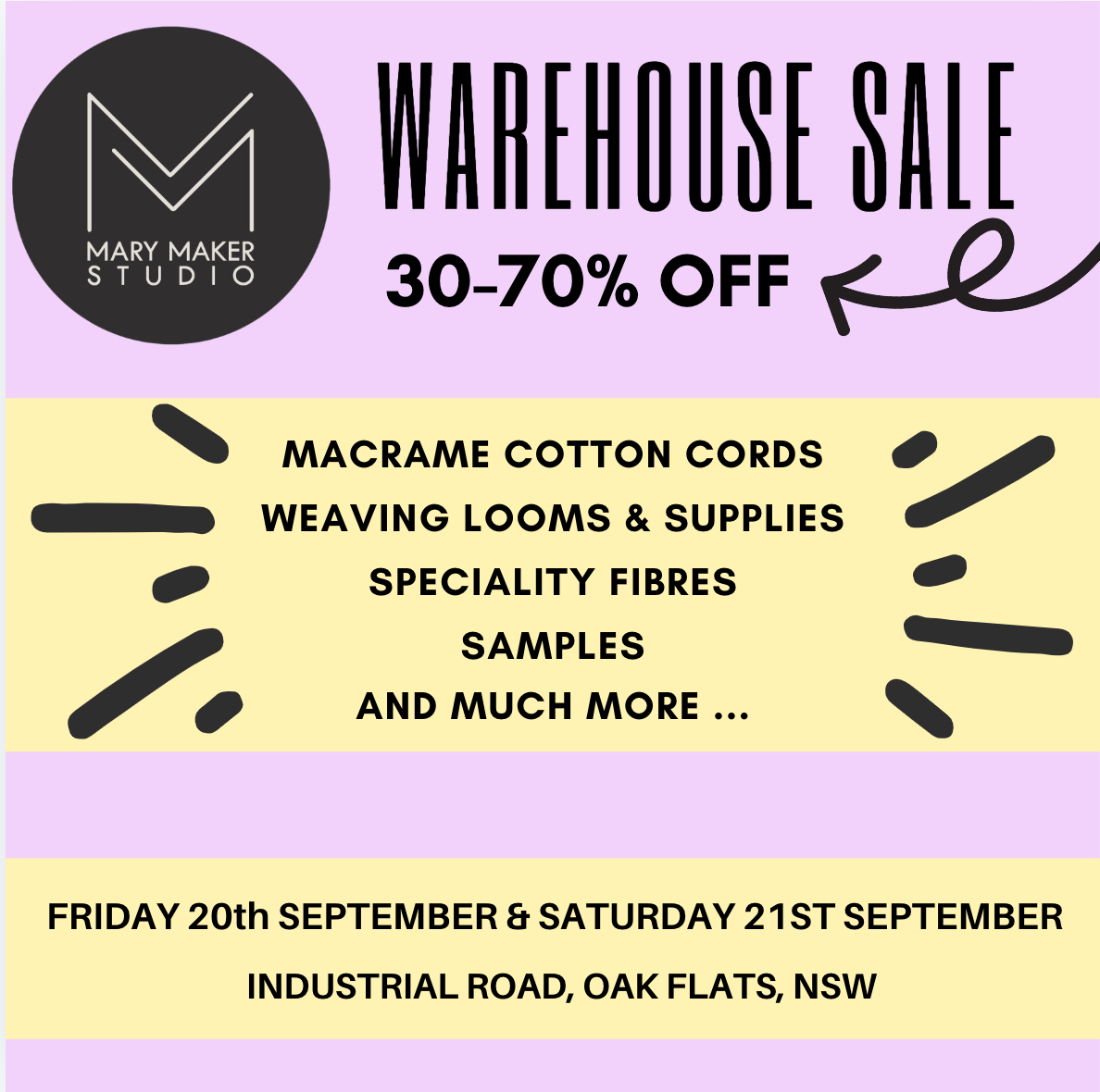 Warehouse Sale - 20th & 21st SEPTEMBER 2024