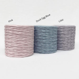 paper wire cord in light colours in combination photos on white background
