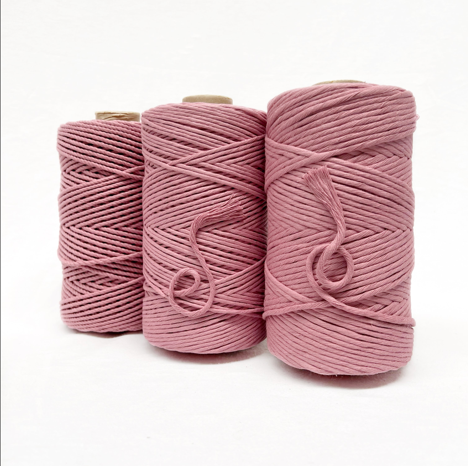 primrose pink 4mm rope on white background