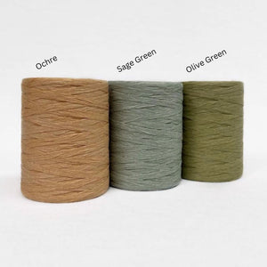 earthy colours flat paper string on white back ground 