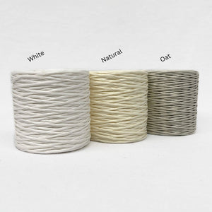 paper twine in neutral colours for basketry in group photo with white back ground