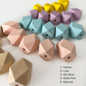 Long Rectangle | Colour Wooden Beads