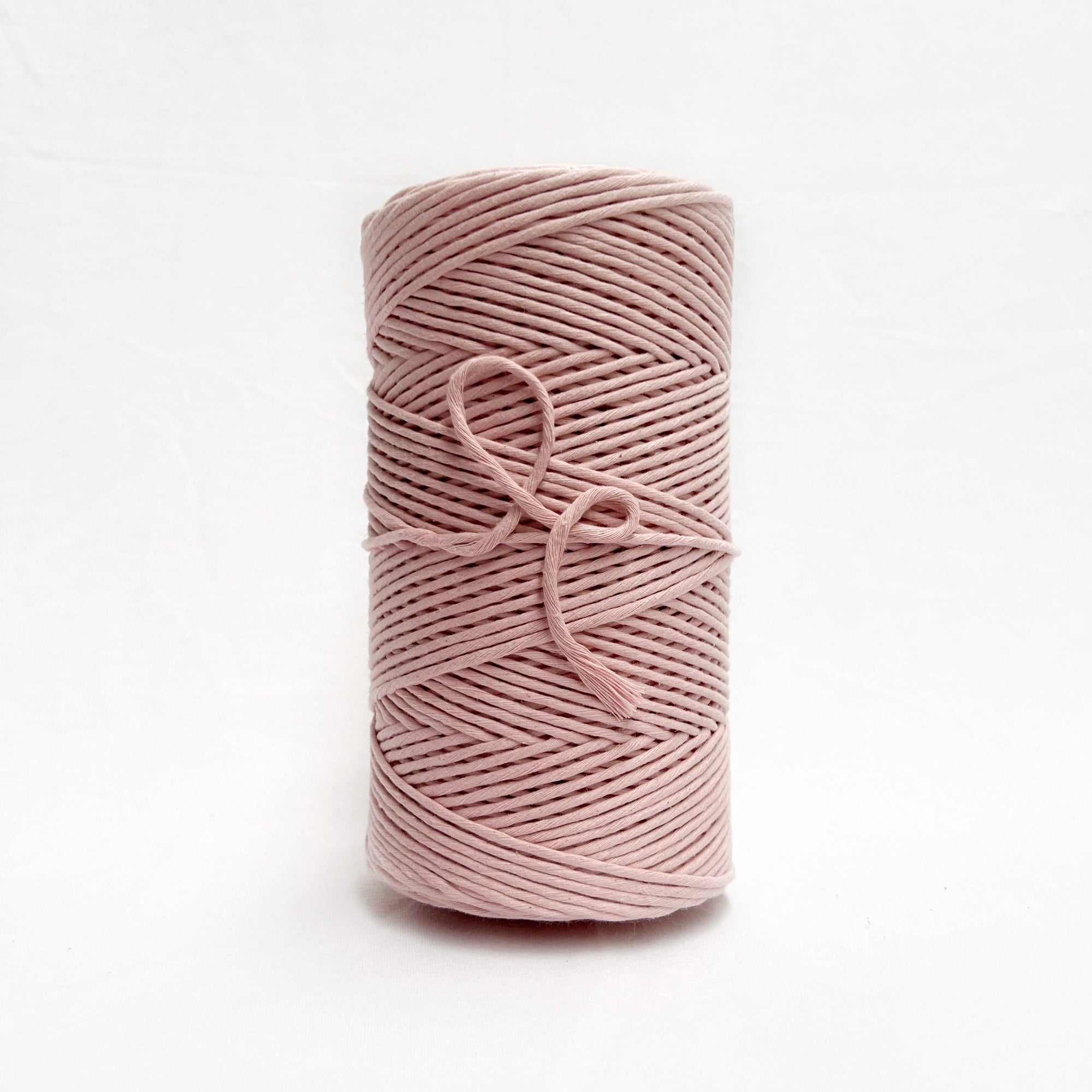 mary maker studio 1kg 5mm recycled cotton macrame string in light pink salt colour suitable for macrame workshops beginners and advanced artists