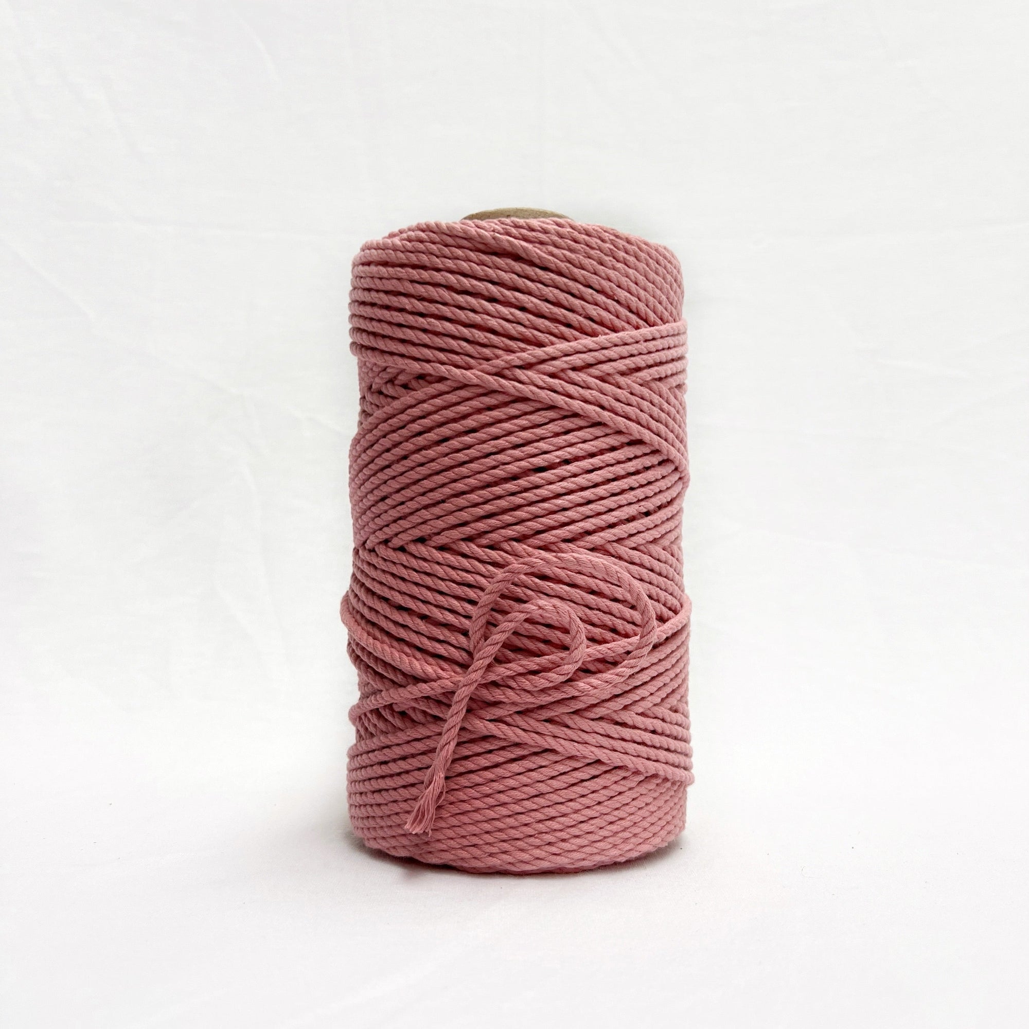 mary maker studio recycled cotton macrame rope in baked blush pink colour suitable for macrame workshops beginners and advanced artists