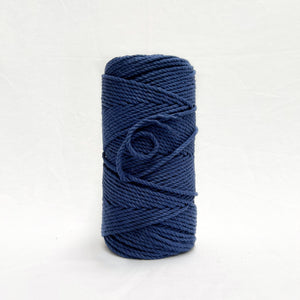mary maker studio 1kg 4mm recycled cotton macrame rope in deep blue depths colour suitable for macrame workshops beginners and advanced artists