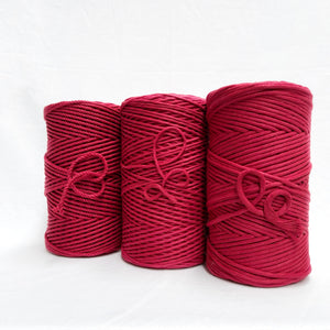 mary maker studio 1kg 4mm recycled cotton macrame rope in chilli red colour suitable for macrame workshops beginners and advanced artists
