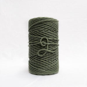 mary maker studio 1kg 4mm recycled cotton macrame rope in cool forest green colour suitable for macrame workshops beginners and advanced artists