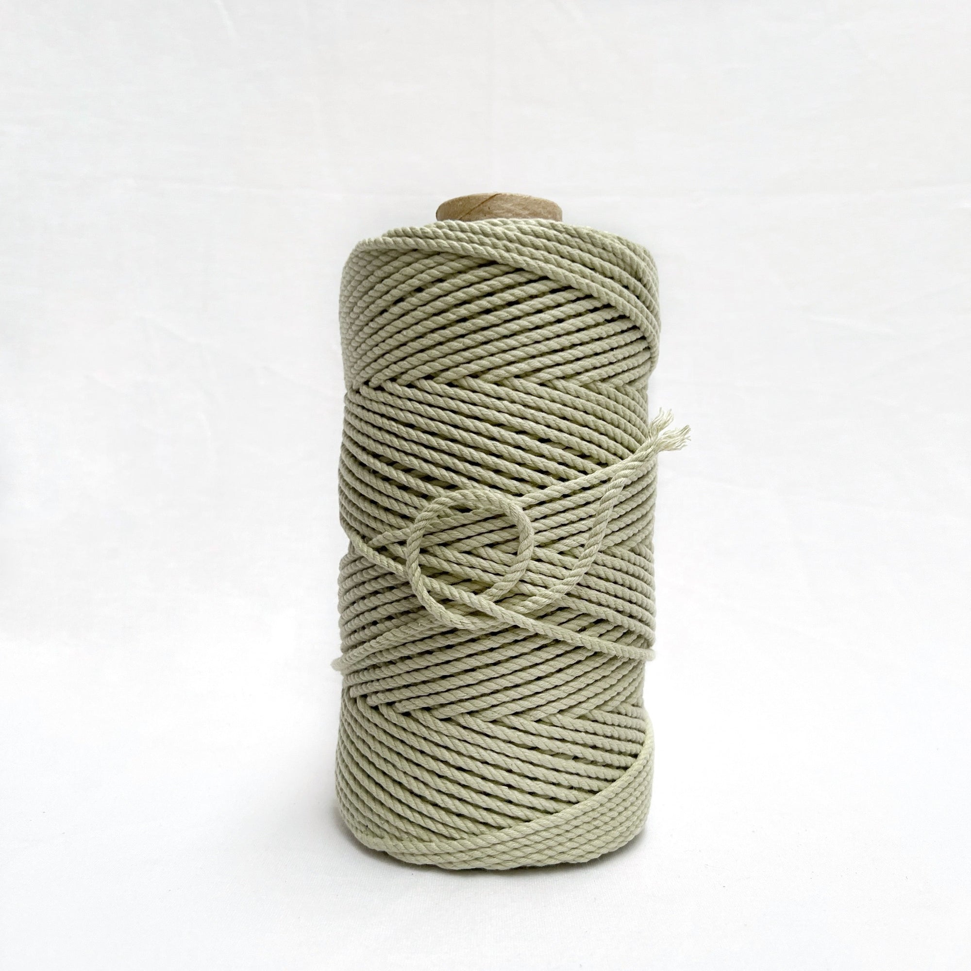 mary maker studio 1kg 4mm recycled cotton macrame rope in iced green tea colour suitable for macrame workshops beginners and advanced artists
