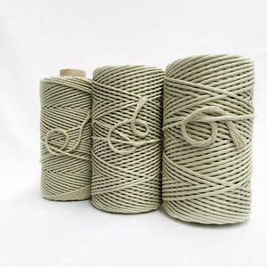 mary maker studio 1kg 4mm recycled cotton macrame rope in iced green tea colour suitable for macrame workshops beginners and advanced artists