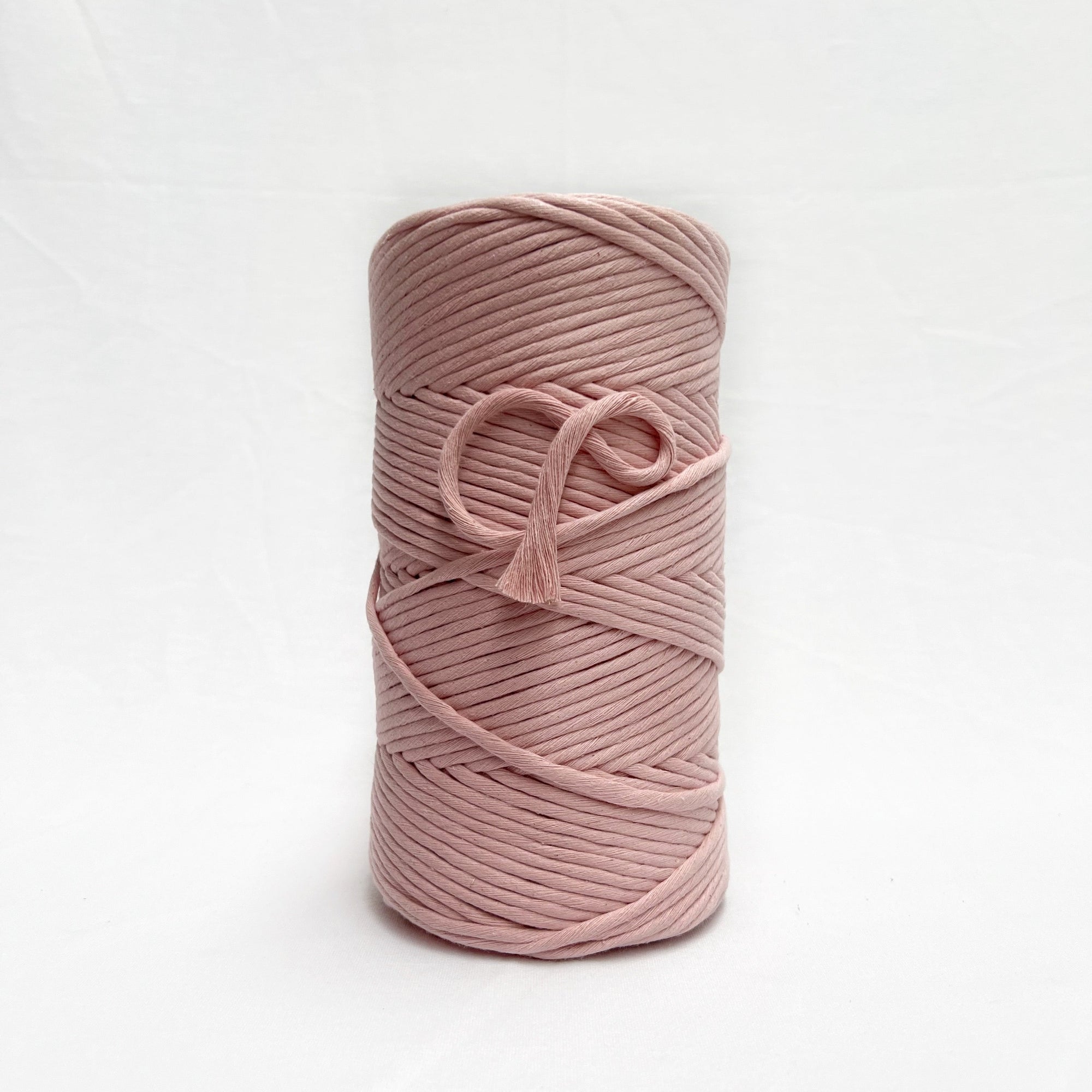 mary maker studio 1kg 5mm recycled cotton macrame string in crisp cherry blossom pink colour suitable for macrame workshops beginners and advanced artists
