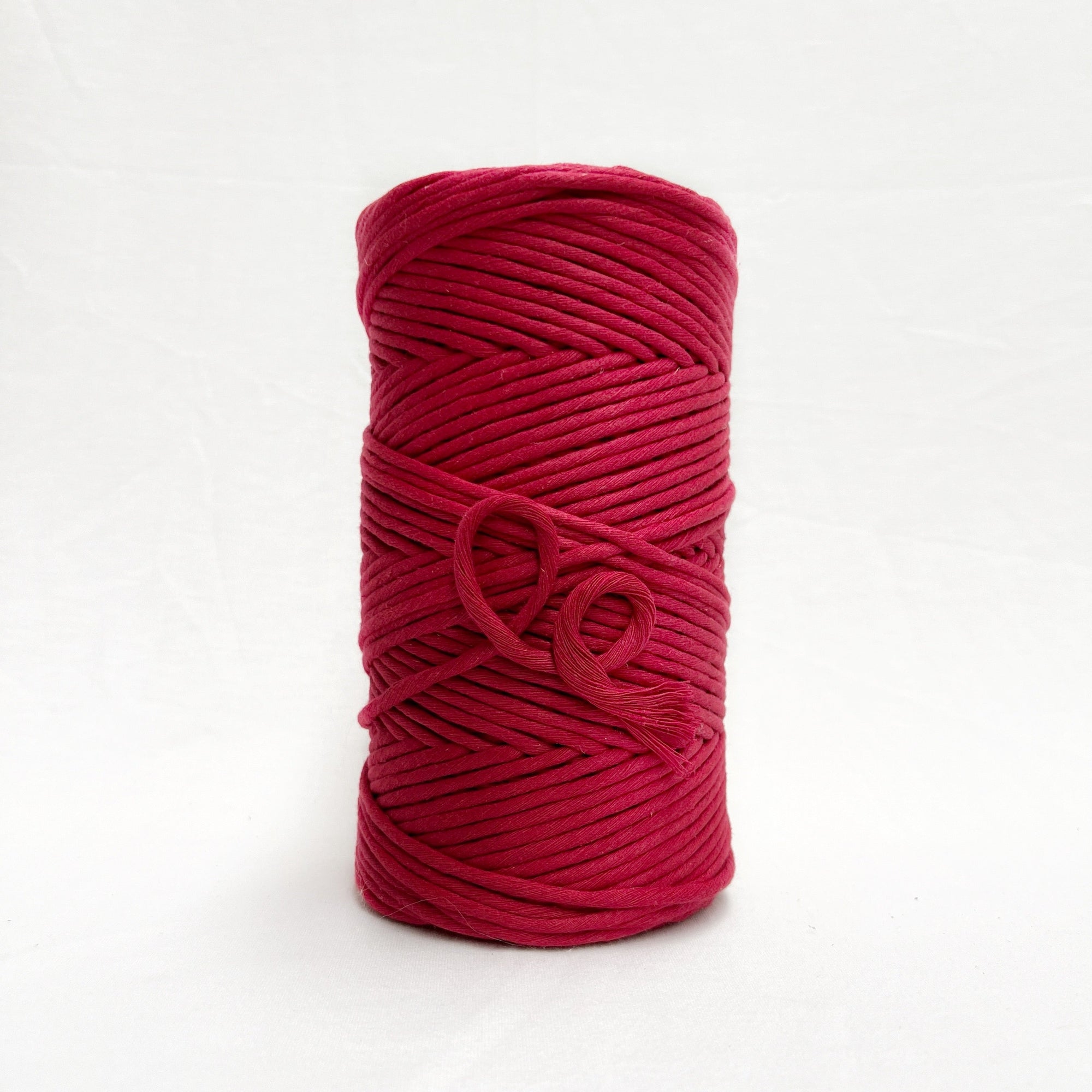mary maker studio 1kg 5mm recycled cotton macrame string in vibrant chilli red colour buy online for macrame workshops beginners and advanced artists