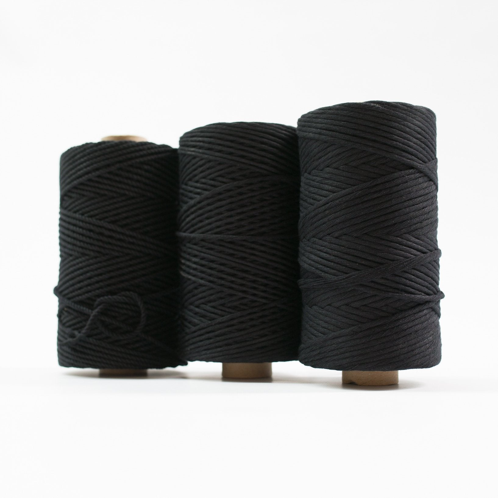 Mary Maker Studio Luxe Colour Cotton 4mm 1KG Recycled Luxe Macrame Rope // Black macrame cotton macrame rope macrame workshop macrame patterns macrame