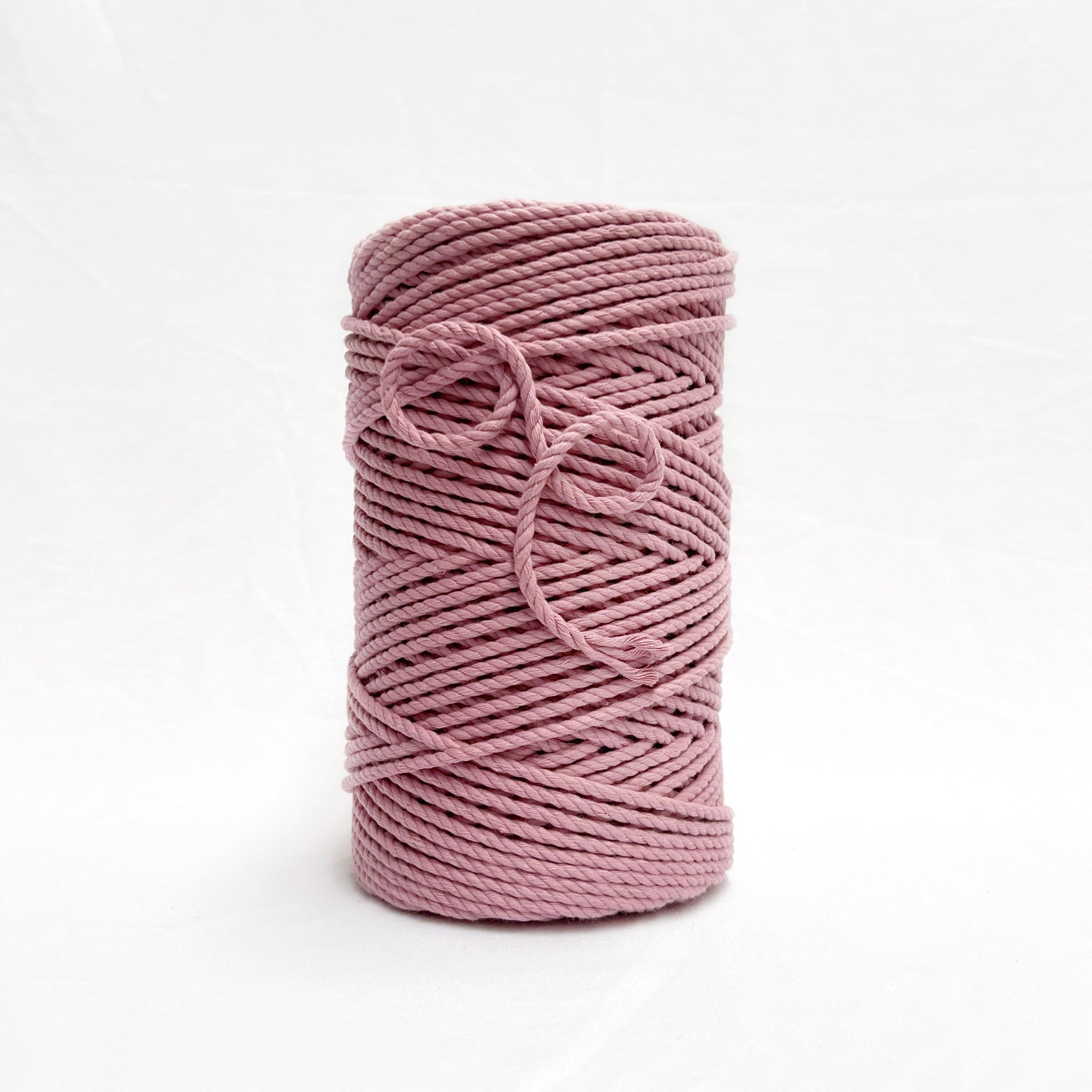 mary maker studio 4mm recycled cotton macrame rope in vintage pink colour suitable for macrame workshops beginners and advanced artists
