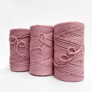 mary maker studio 1kg 4mm recycled cotton macrame rope in vintage pink colour suitable for macrame workshops beginners and advanced artists