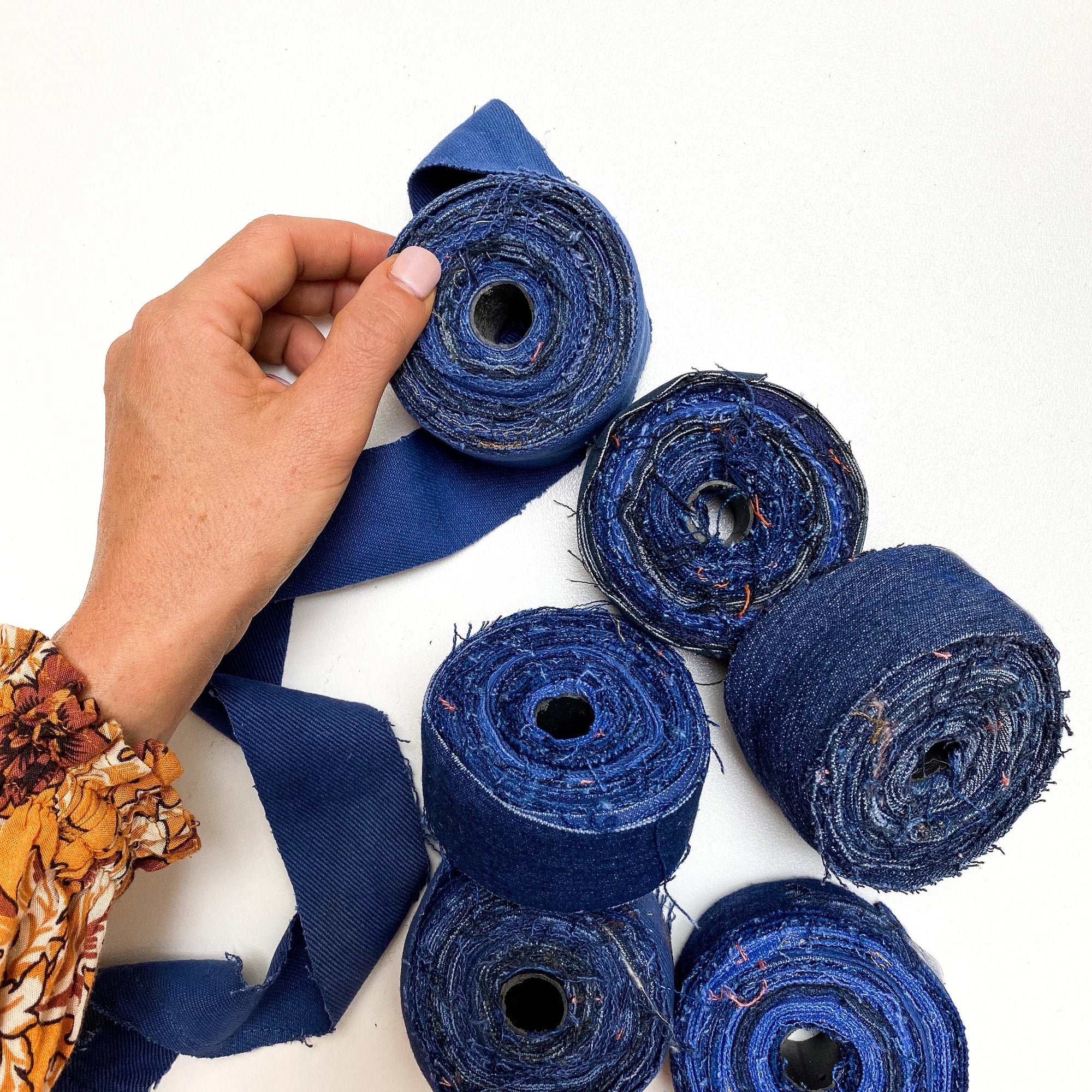 Recycled Denim Ribbon - Mary Maker Studio - Macrame & Weaving Supplies ...