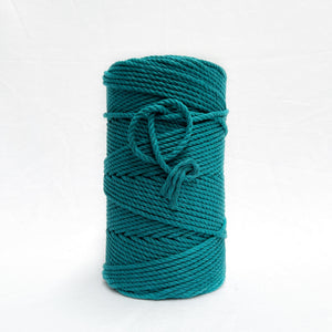mary maker studio 1kg 4mm recycled cotton macrame rope in deep blue green sea colour suitable for macrame workshops beginners and advanced artists