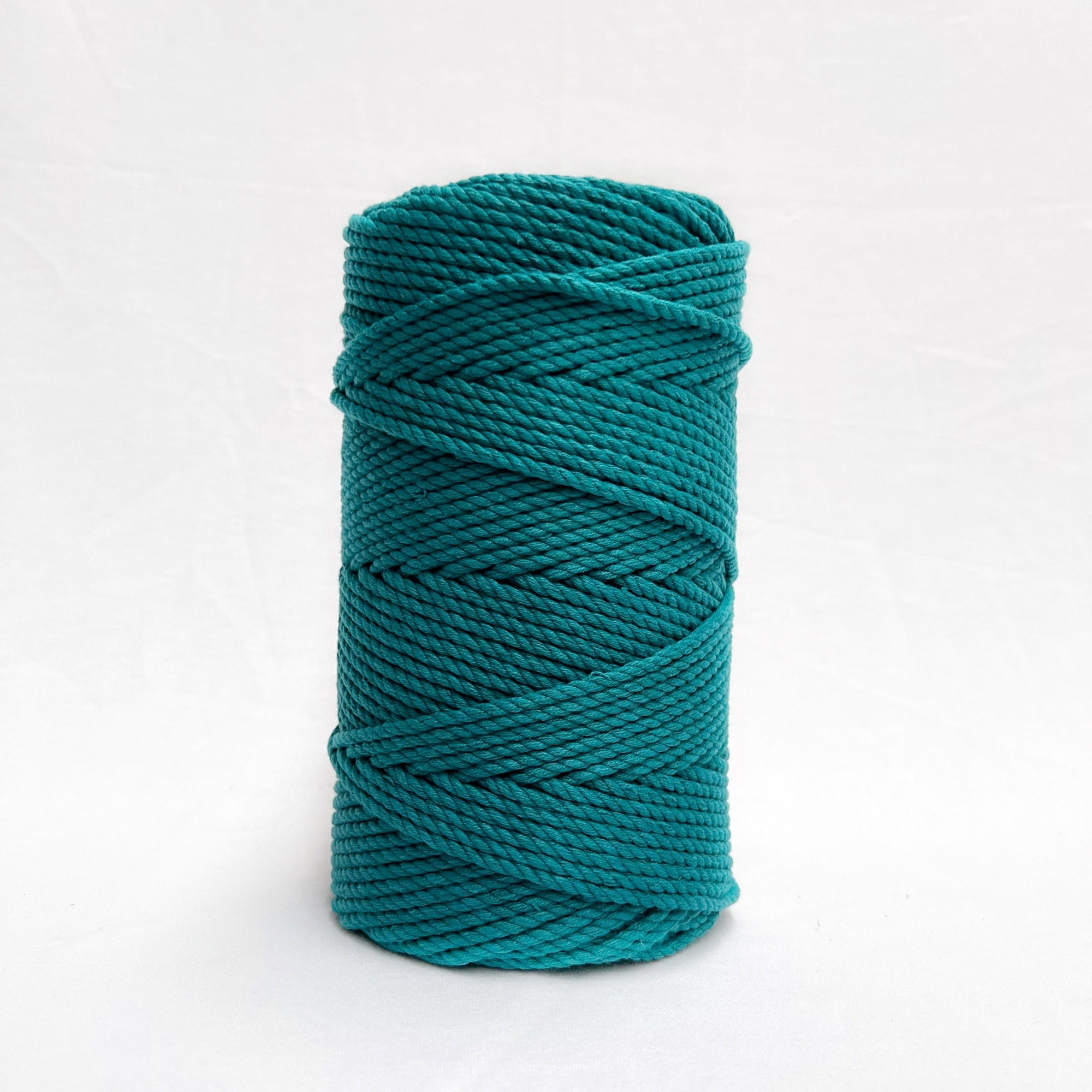 mary maker studio 1kg 4mm recycled cotton macrame rope in deep blue green sea colour suitable for macrame workshops beginners and advanced artists