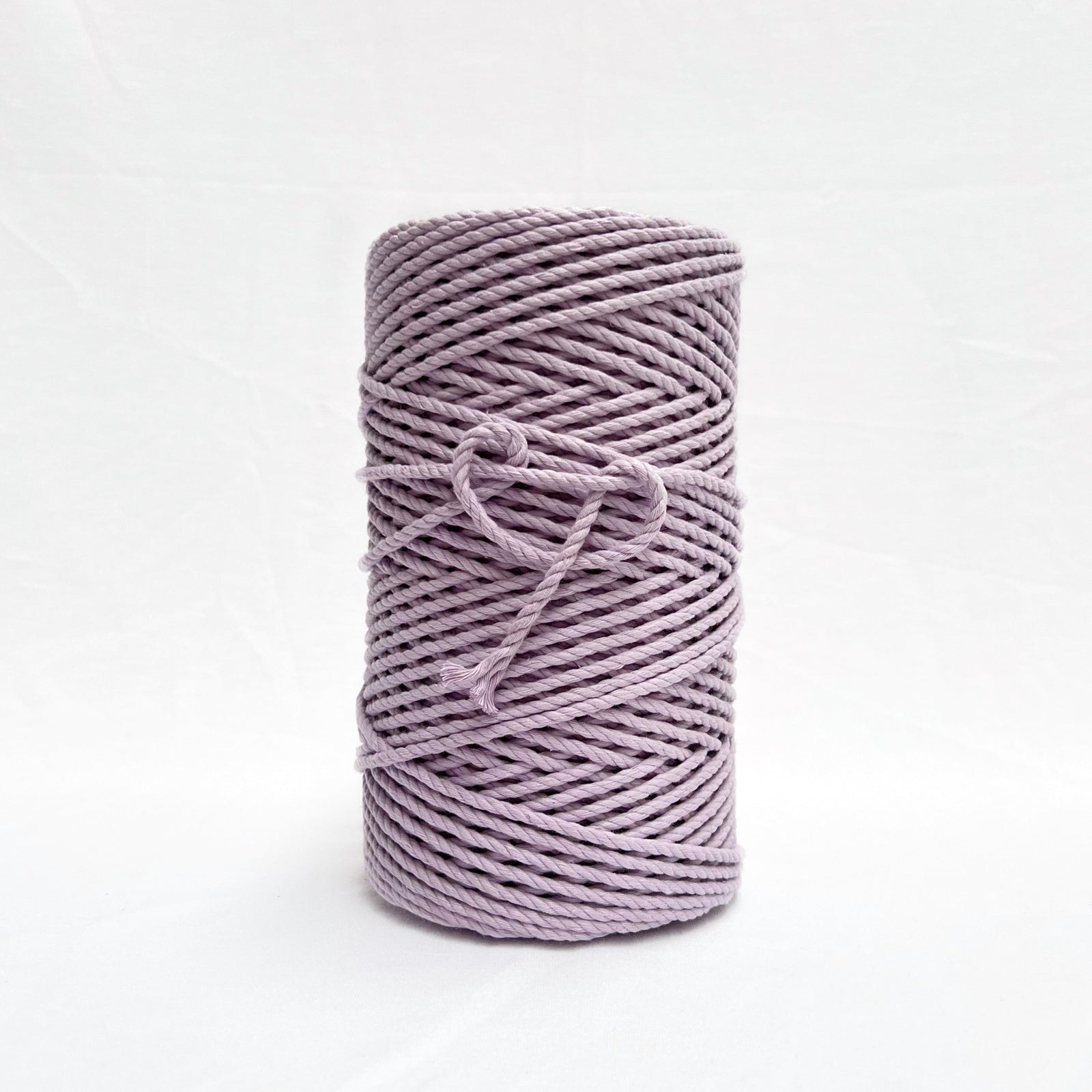 mary maker studio 1kg 4mm recycled cotton macrame rope in iced lilac purple colour suitable for macrame workshops beginners and advanced artists