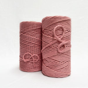 mary maker studio 1kg 5mm recycled cotton macrame string in warm baked blush pink colour suitable for macrame workshops beginners and advanced artists