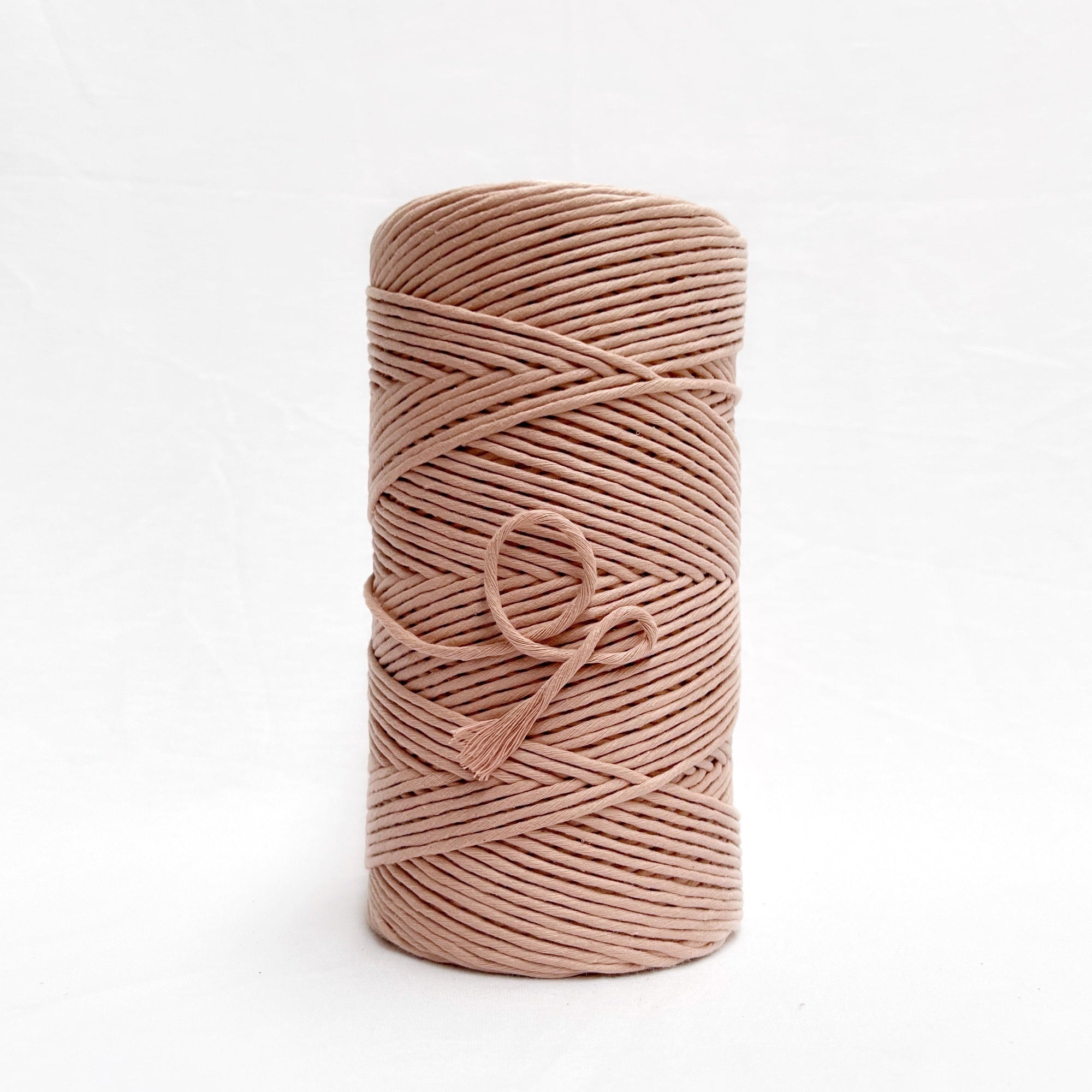 mary maker studio 1kg 5mm recycled cotton macrame string in neutral pink sand colour suitable for macrame workshops beginners and advanced artists