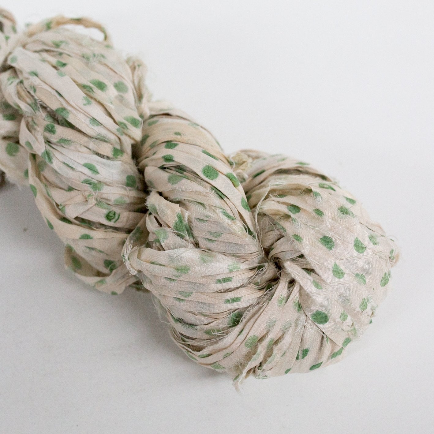 Mary Maker Studio ribbons Mist Green Sari Silk Polkadot Ribbon macrame cotton macrame rope macrame workshop macrame patterns macrame