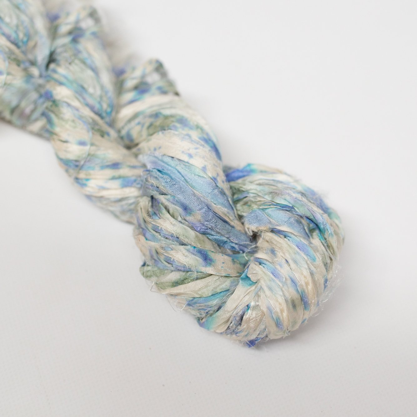 Mary Maker Studio ribbons Ocean Mist Recycled Sari Silk Hand Painted Ribbon macrame cotton macrame rope macrame workshop macrame patterns macrame