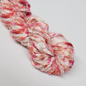 Mary Maker Studio ribbons Pink Sunset Recycled Sari Silk Hand Painted Ribbon macrame cotton macrame rope macrame workshop macrame patterns macrame