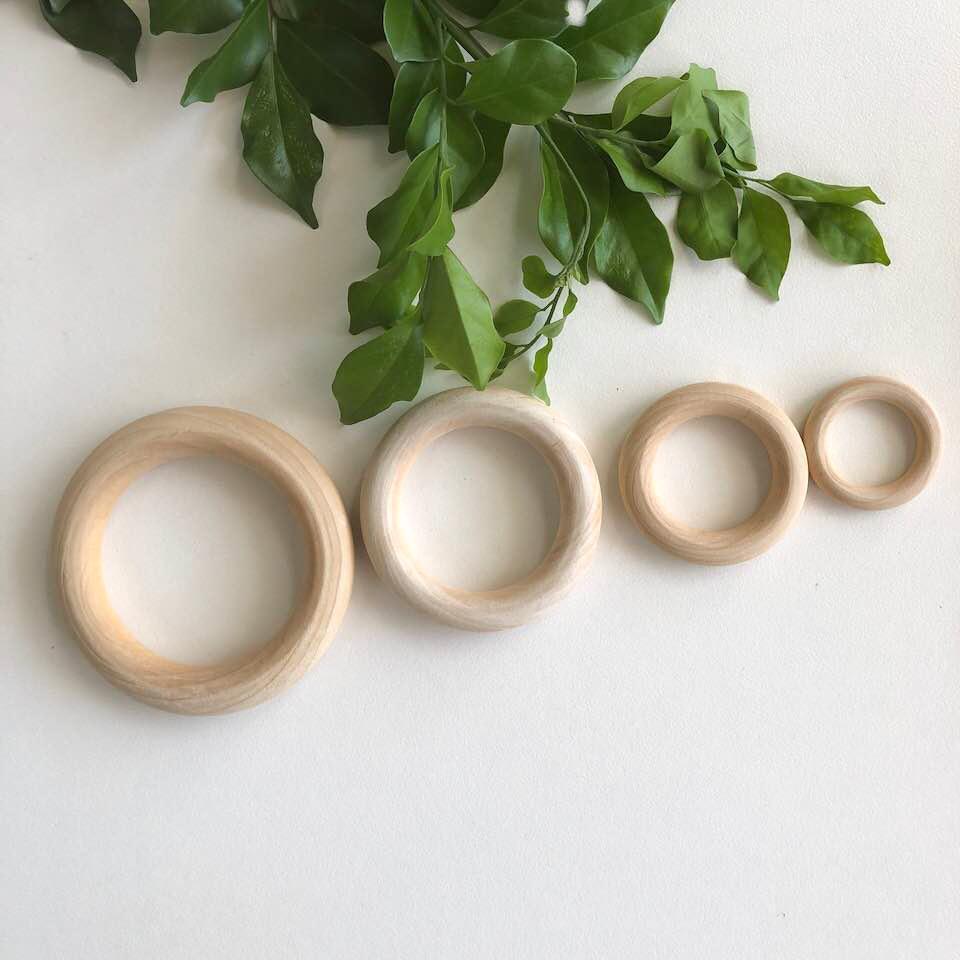 80 Pieces Natural Wooden Hoops, Untreated Wood Macrame Rings, Wooden Rings  For Crafts | Fruugo BH
